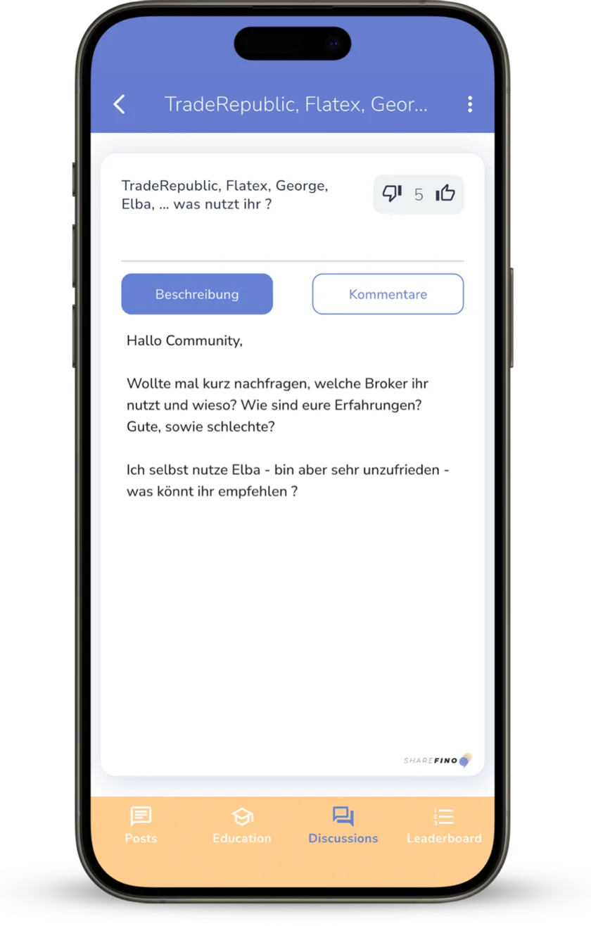 Feature-Screenshot: Diskussionen in der Community