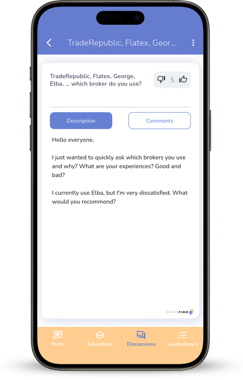 Feature screenshot for community discussions