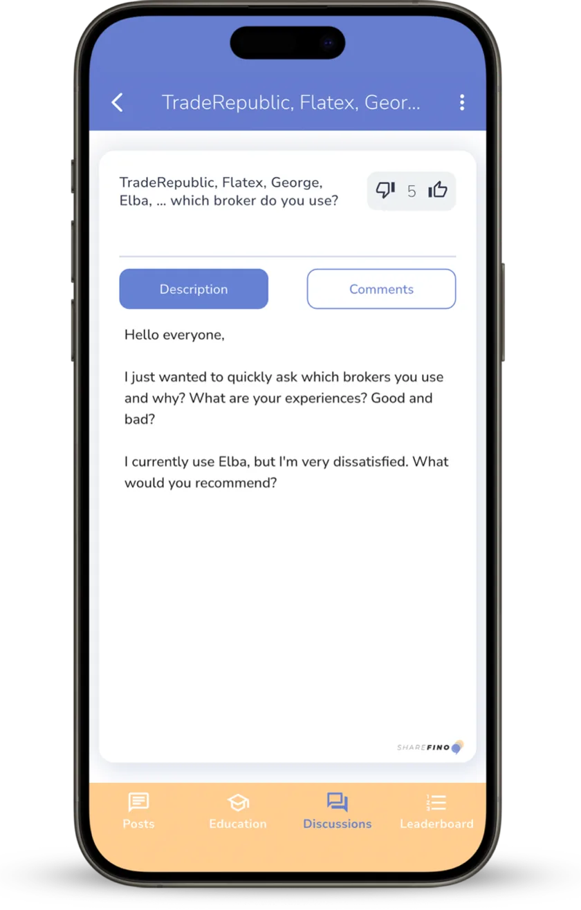 Feature screenshot for community discussions